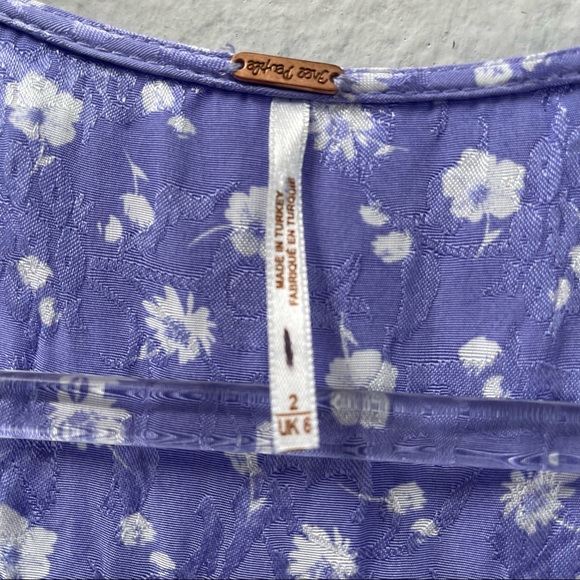 Free People Bond Street Mini Dress Lavender Floral Size 2 - Picture 6 of 7